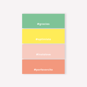Notas Adhesivas Set x4 Happimess Colorblock Hashtag