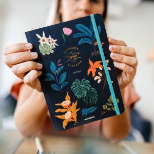 Cuaderno Cosido A5 Rayado - Compañía Botánica - Noche