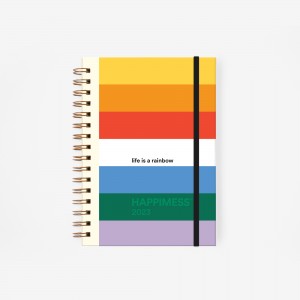 Agenda 2023 Pocket 2 Días por página - Happimess Life is a rainbow